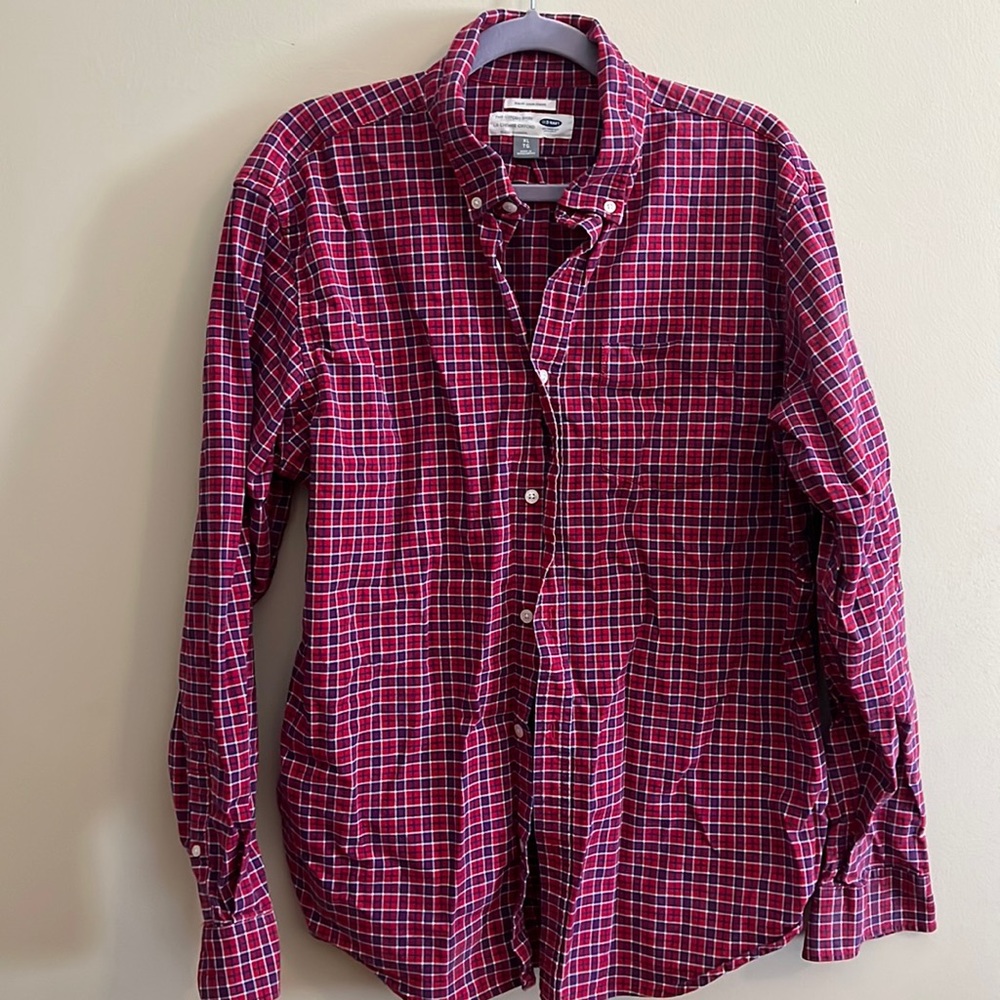 Men’s Plaid Old Navy Slim Fit Oxford Shirt